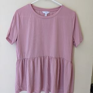 Blush pink Peplum cinch waist top